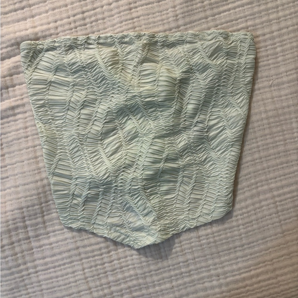 Textured Light Green Tube Top
